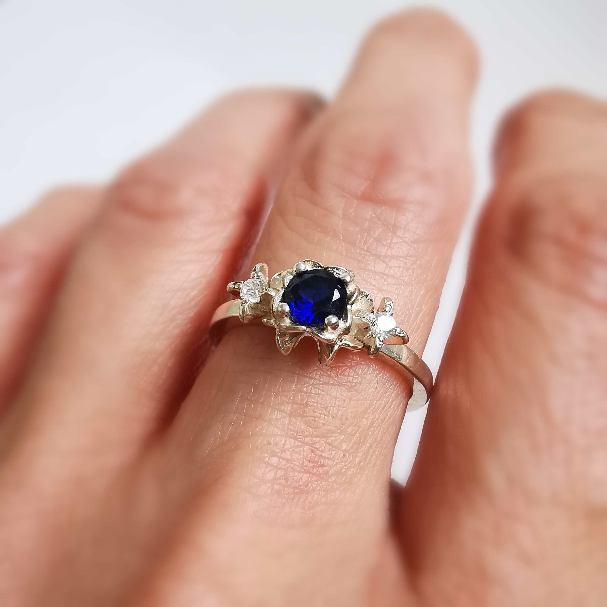 Sapphire Flower Ring