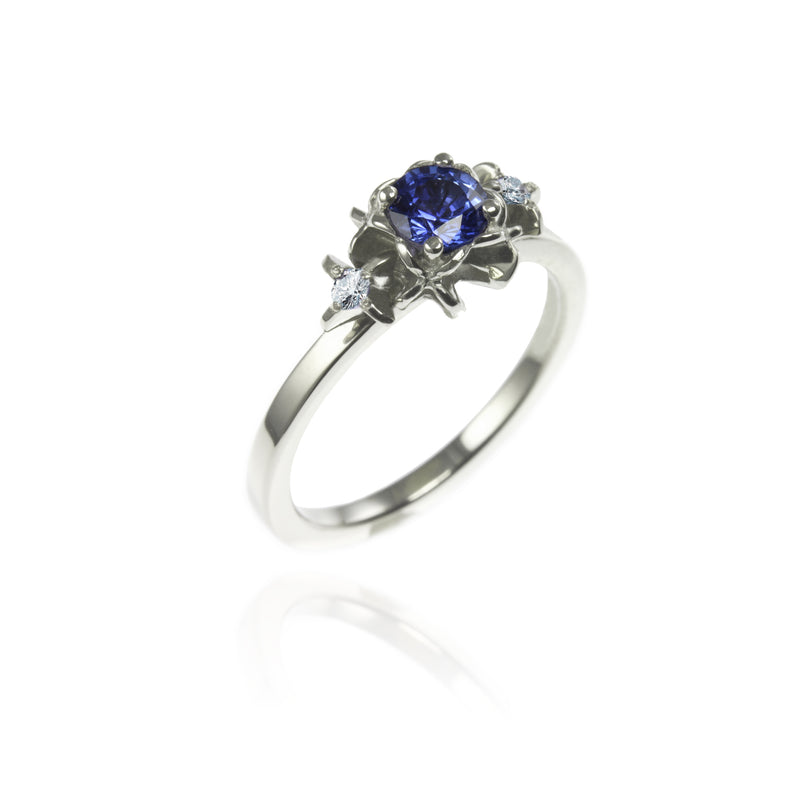 Sapphire Flower Ring