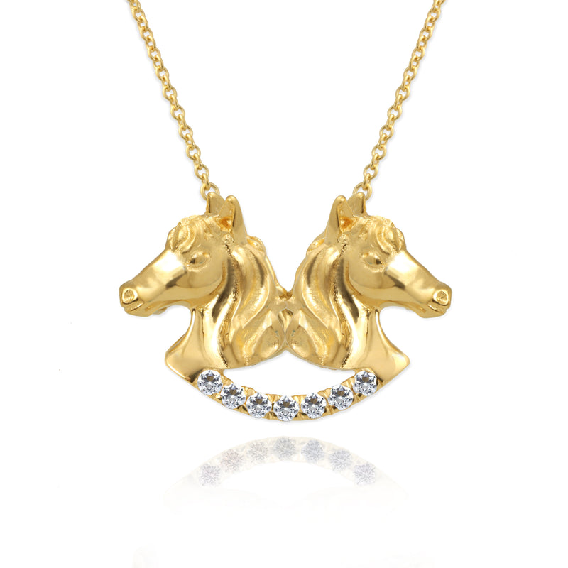 Twin Horse Necklace