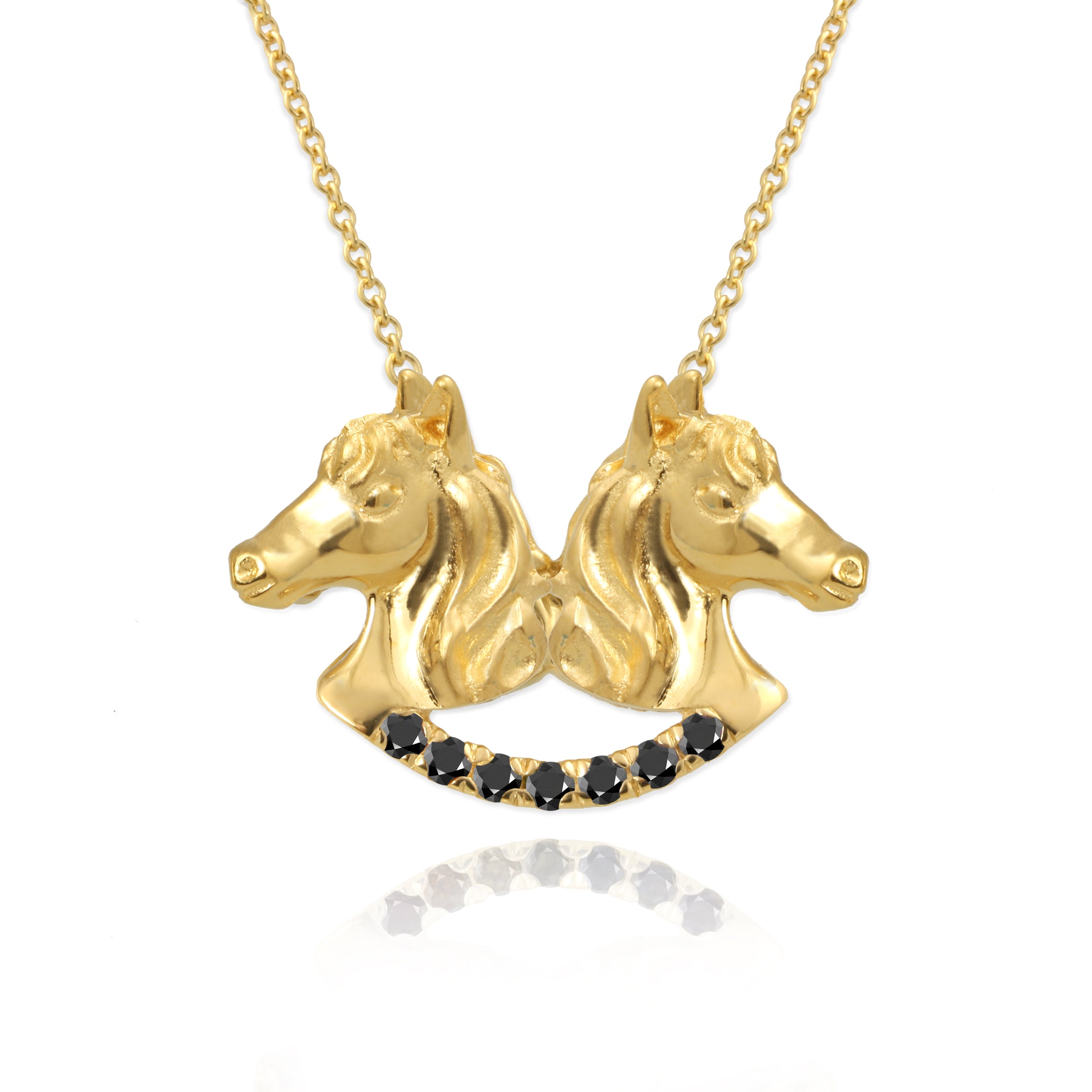 Twin Horse Necklace