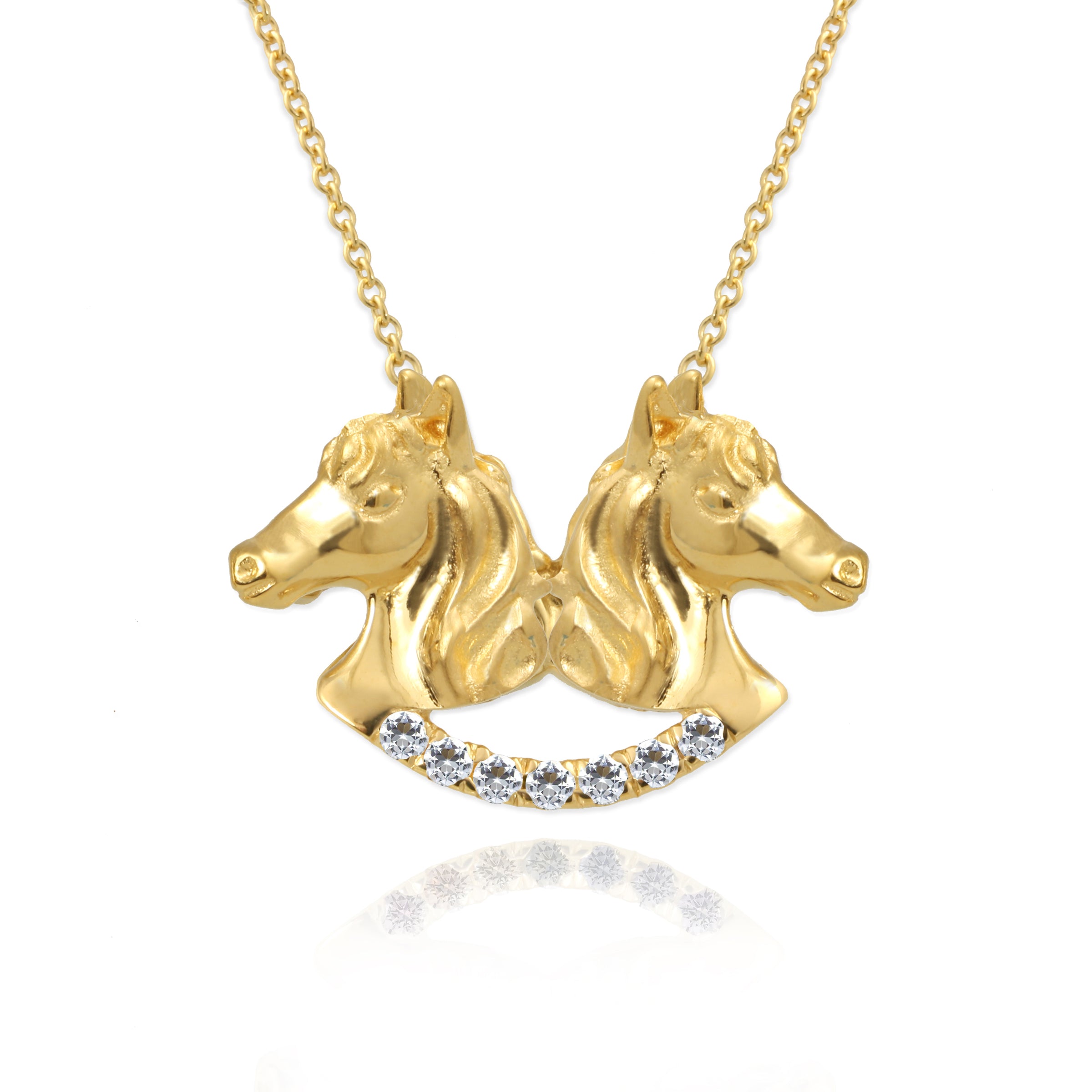 Twin Horse Necklace