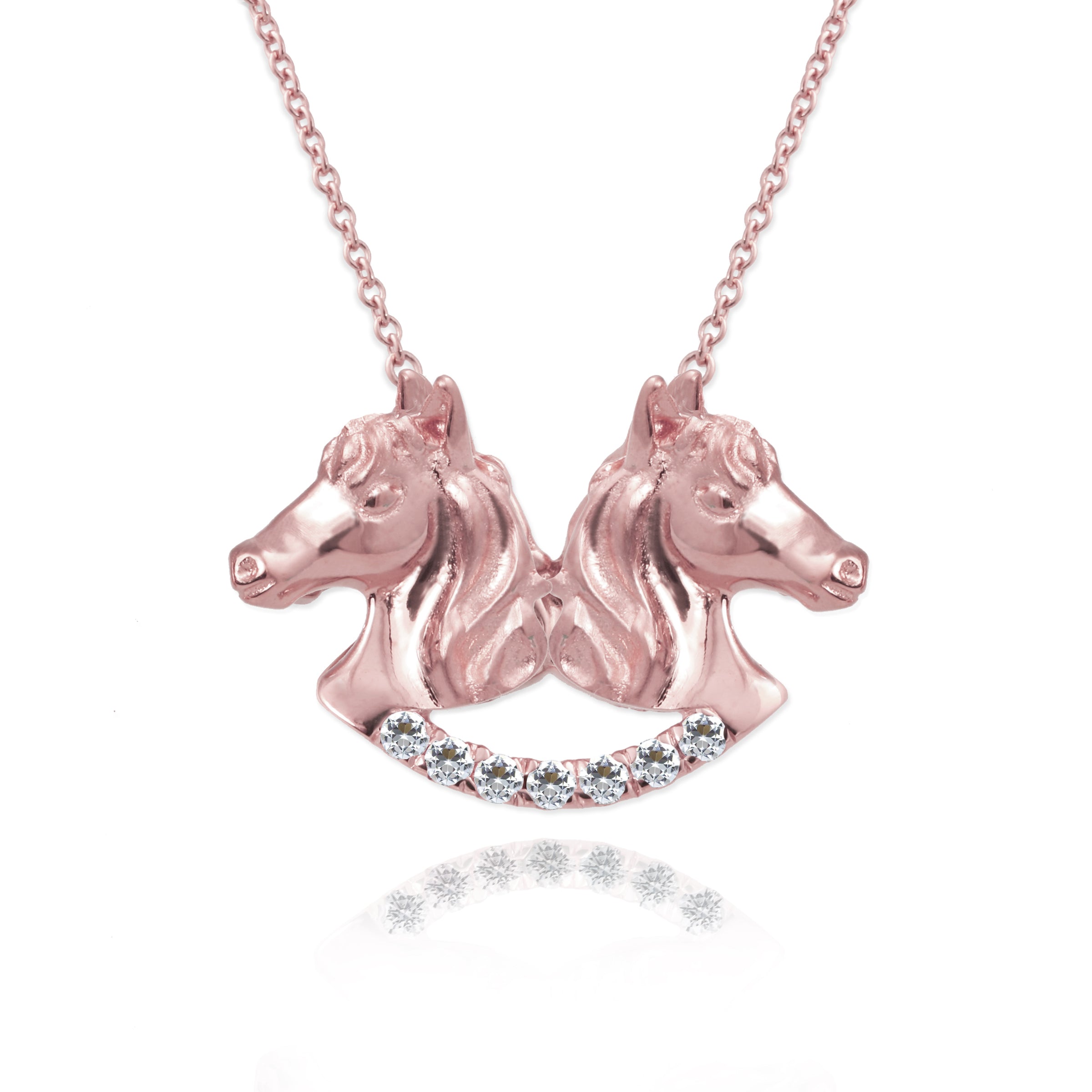 Twin Horse Necklace