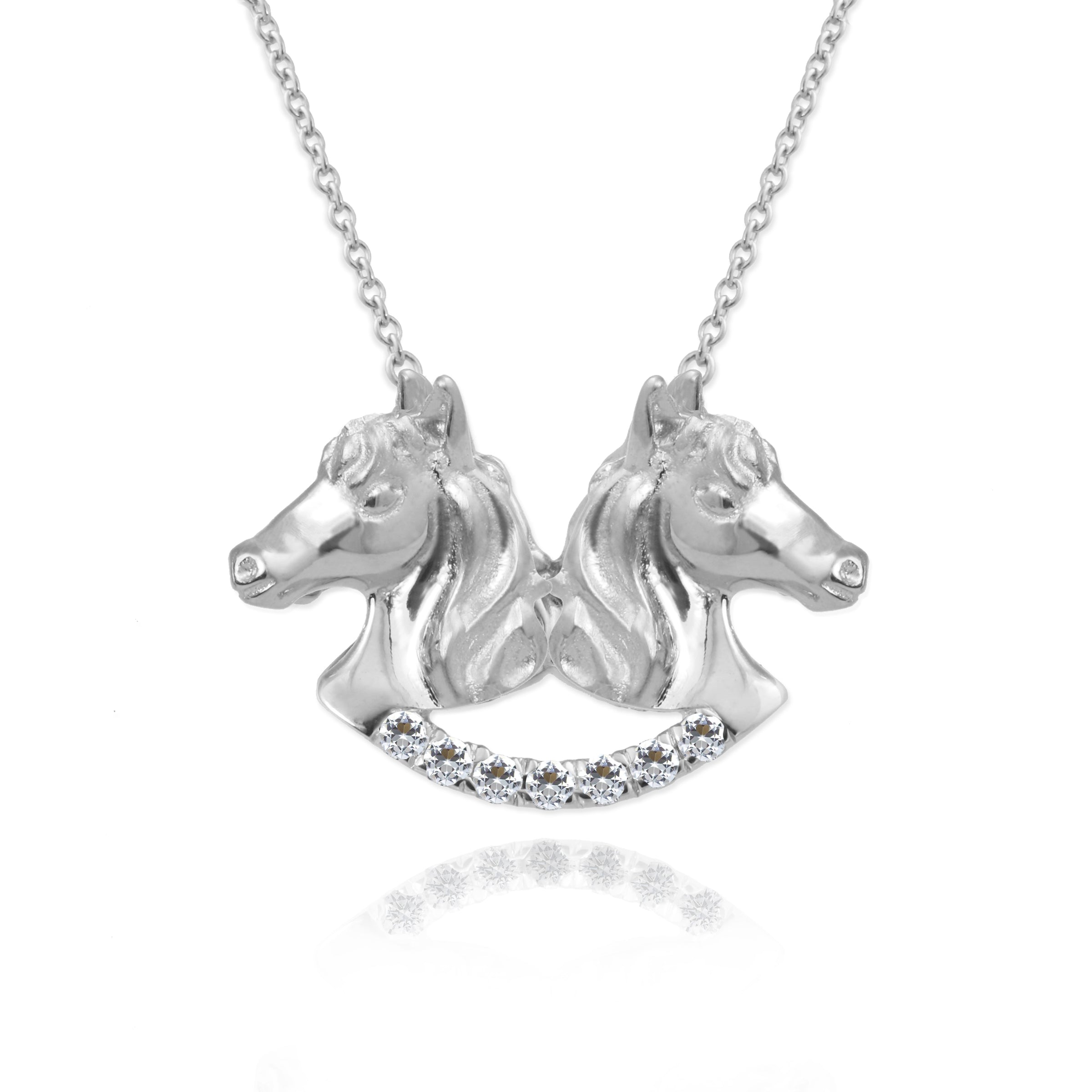 Twin Horse Necklace