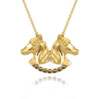 Twin Horse Necklace