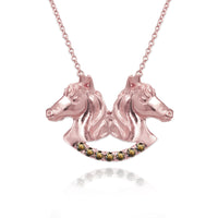 Twin Horse Necklace