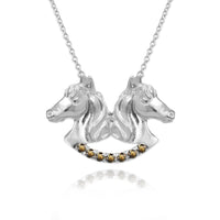 Twin Horse Necklace