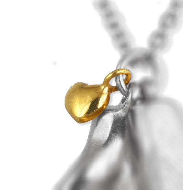 9ct Yellow Gold Heart for Paw Necklace