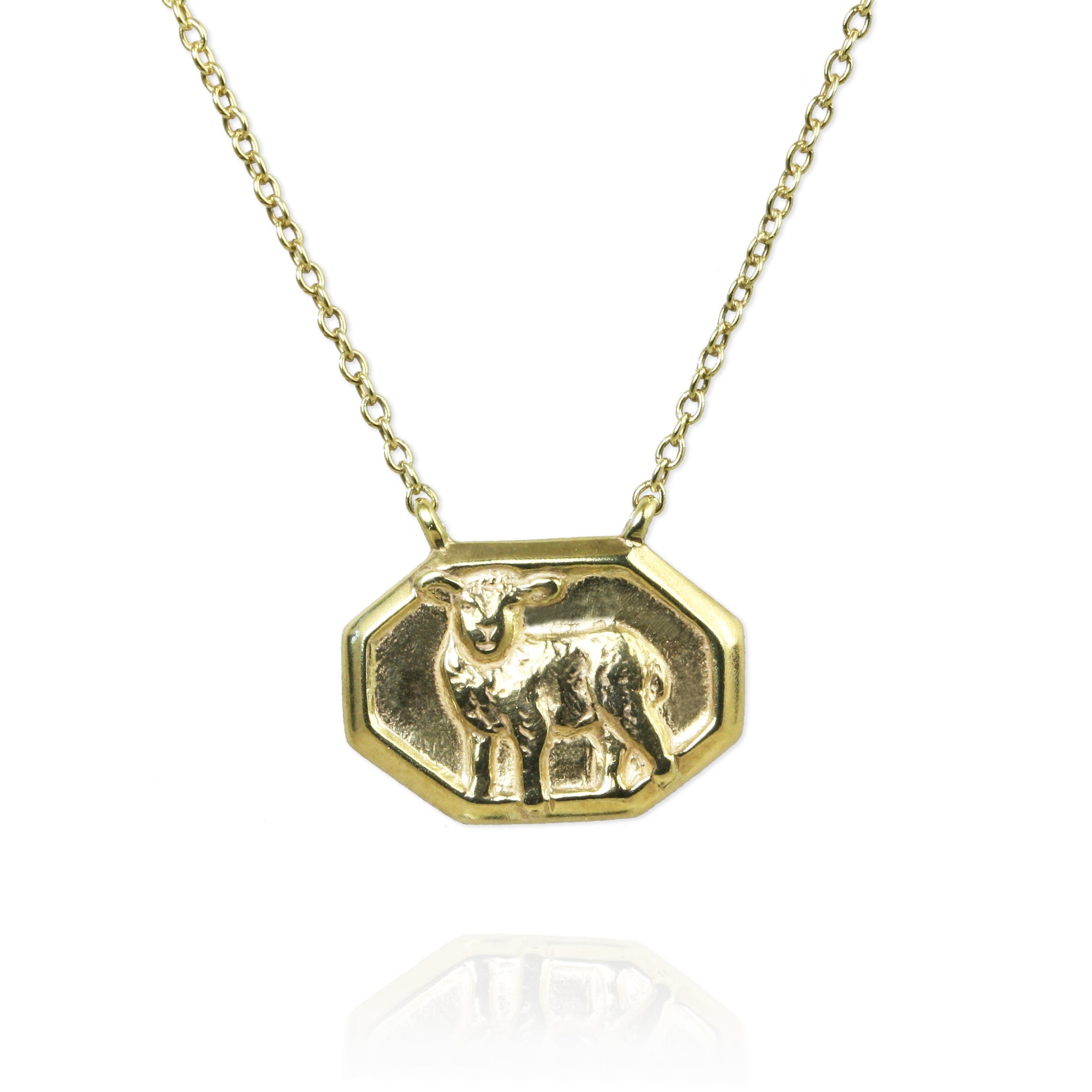 Vintage Lamb Tile Necklace