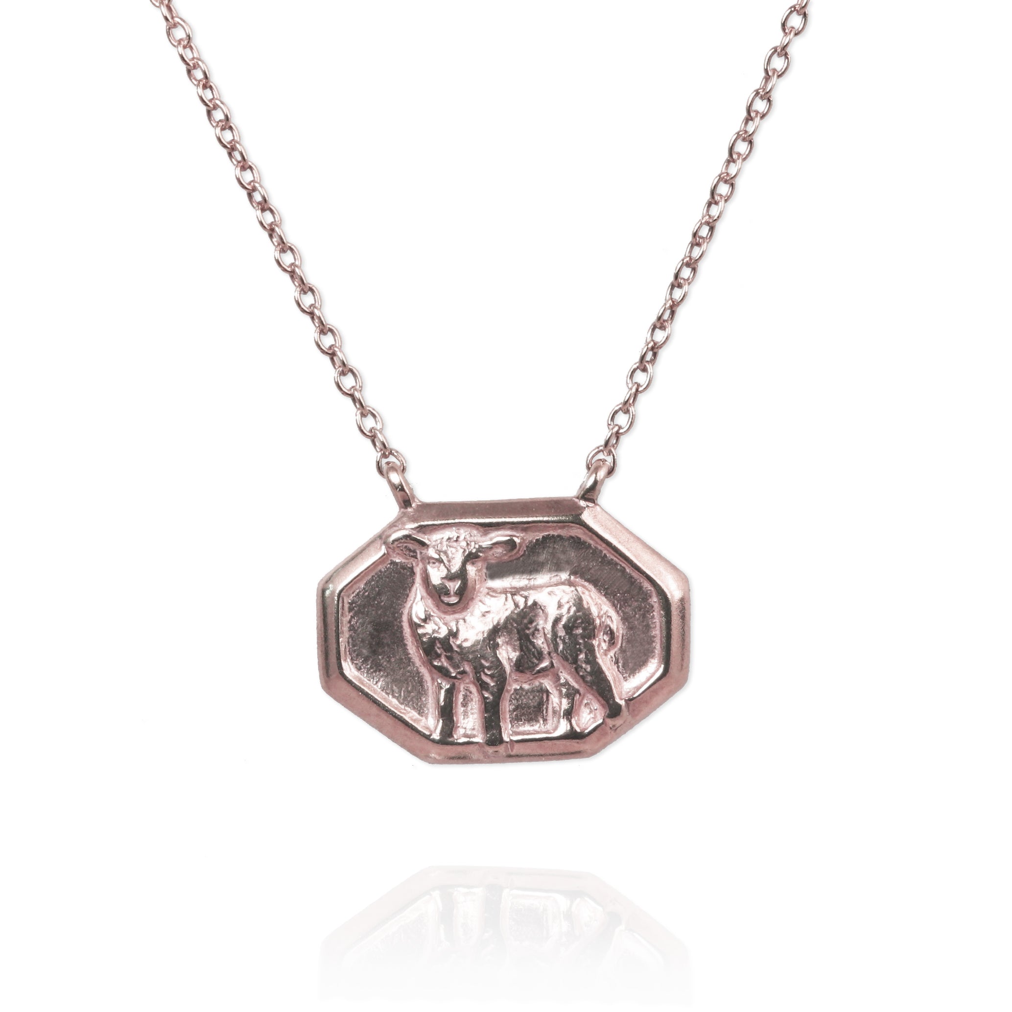 Vintage Lamb Tile Necklace