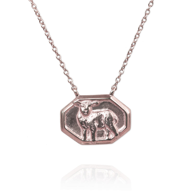 Vintage Lamb Tile Necklace