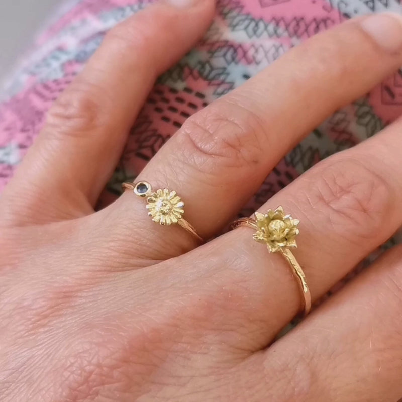 Water Lily Ring - July Birth Flower Ring