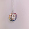 Sleeping Cat Rainbow Halo Necklace
