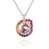 Sleeping Cat Rainbow Halo Necklace