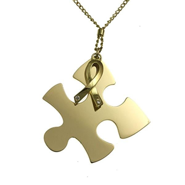 18ct Yellow Gold Autism Pendant with Diamonds - Jana Reinhardt Ltd