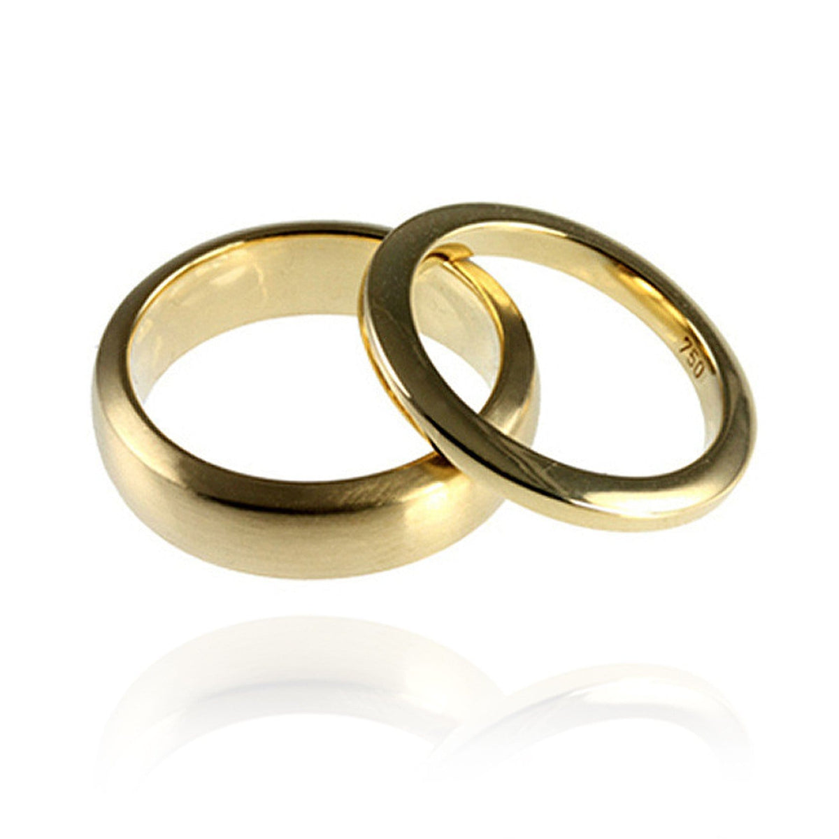 18ct Yellow Gold Bevelled Wedding Bands - Jana Reinhardt Ltd