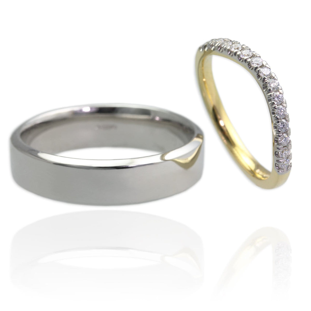 18ct Yellow Gold with Diamonds & 18ct White Gold Wedding Bands - Jana Reinhardt Ltd