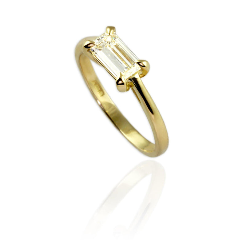 18ct Yellow Gold with Emerald Cut Diamond - Jana Reinhardt Ltd