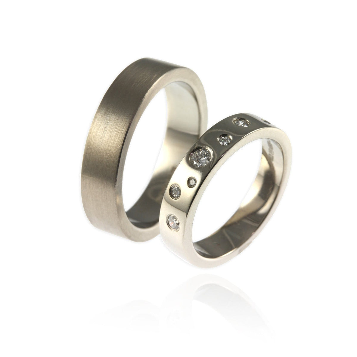 18ct white gold and diamonds wedding bands - Jana Reinhardt Ltd