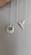Peacock Necklace with cultured opals