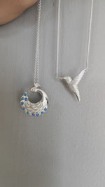 Peacock Necklace with cultured opals