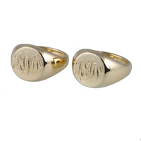 9ct Yellow Gold Engraved Signet Rings - Jana Reinhardt Ltd