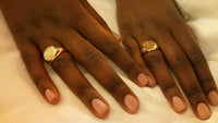 9ct Yellow Gold Engraved Signet Rings - Jana Reinhardt Ltd