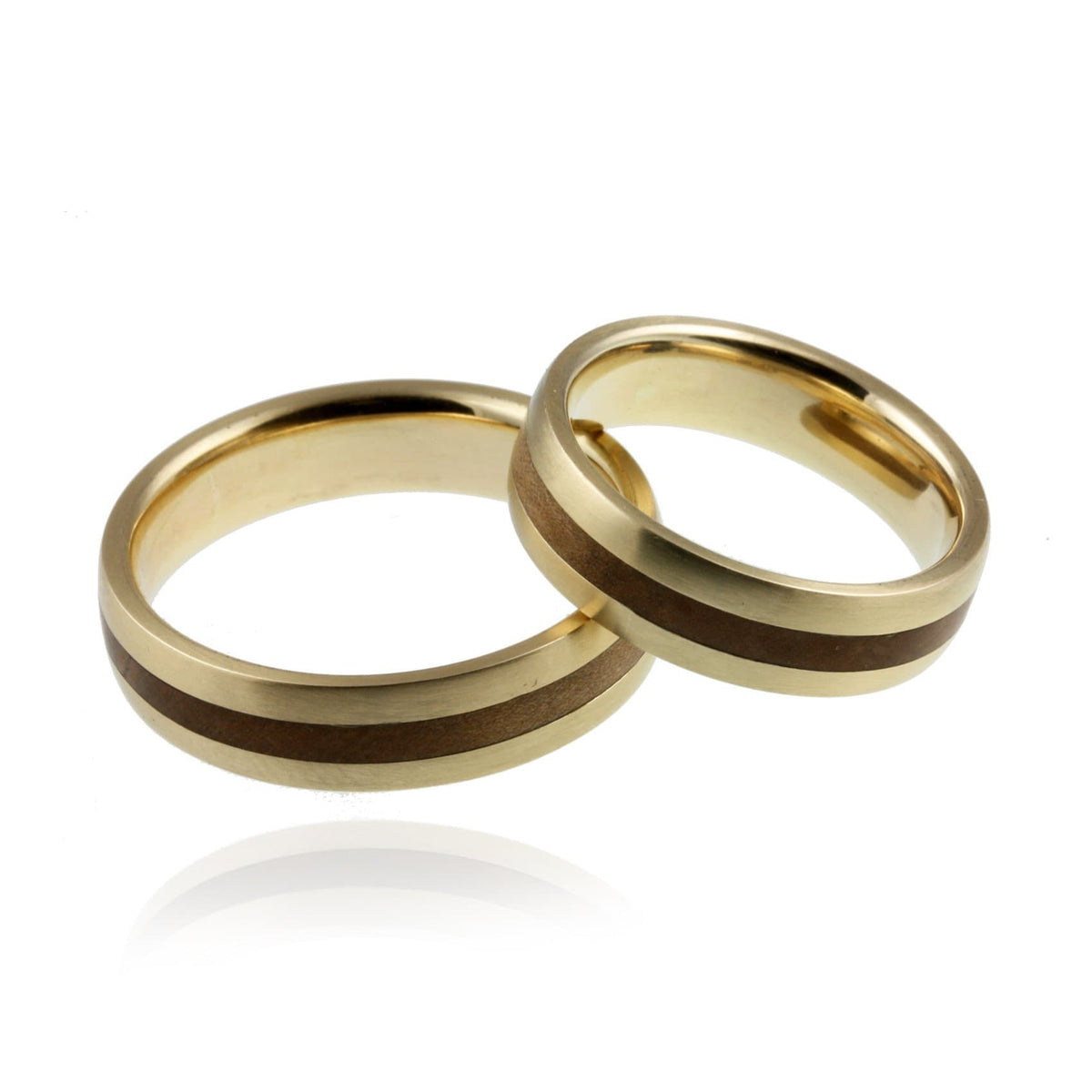 9ct Yellow Gold and Pear Wood Inlay - Jana Reinhardt Ltd