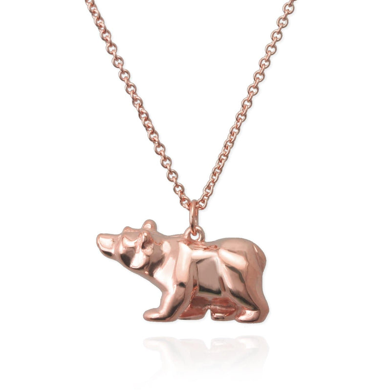 Gold Filled 18K CZ Bear Necklace – Clear Crystal