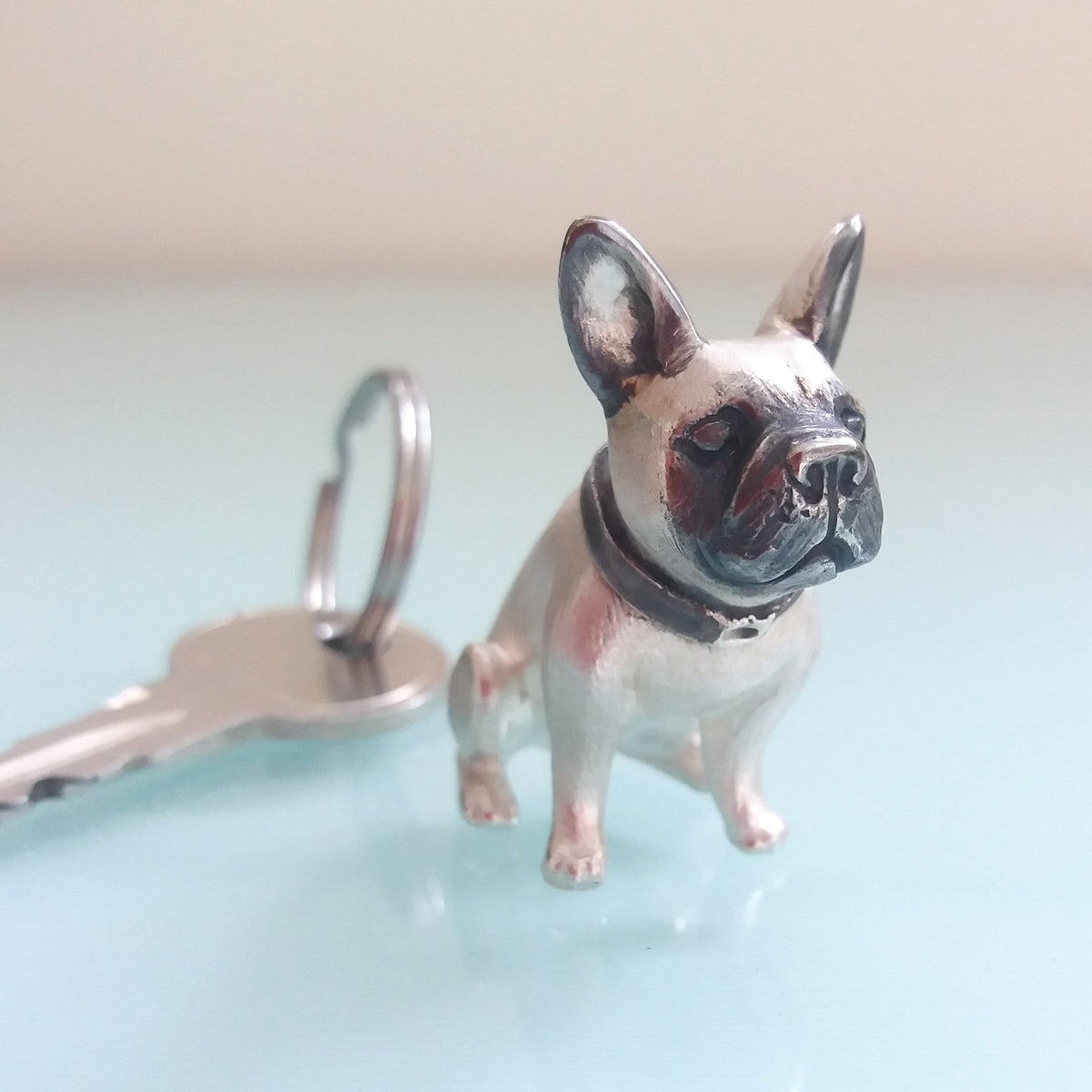 Bespoke Silver French Bulldog Keyring - Jana Reinhardt Ltd