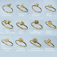 Snowdrop Ring - January Birth Flower Ring