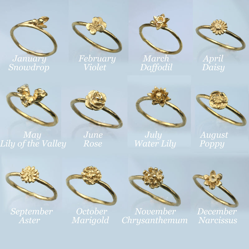Snowdrop Ring - January Birth Flower Ring
