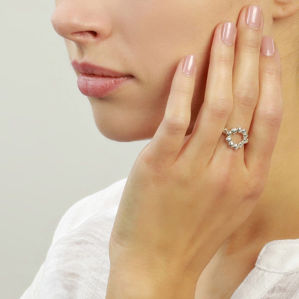 SALE gold plated Halo Flower Ring size L 1/2 - Jana Reinhardt Ltd