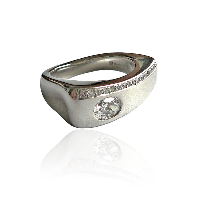 Chunky Platinum and Diamonds Ring - Jana Reinhardt Ltd