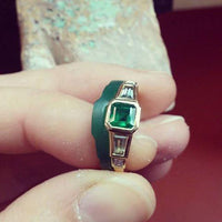 Emerald Ring with fitted Wedding Band - Jana Reinhardt Ltd