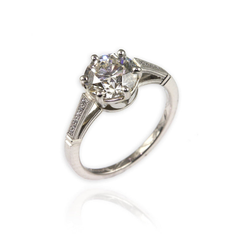 Engagement Ring with milgrain shoulders - Jana Reinhardt Ltd