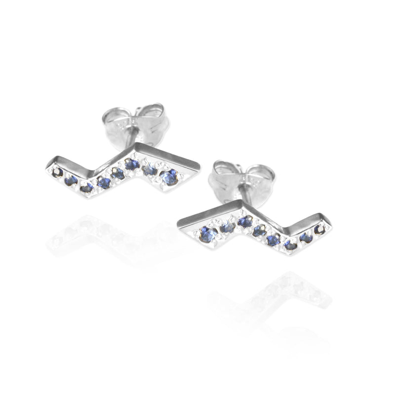 Flash Stud Earrings with Sapphires - Jana Reinhardt Ltd