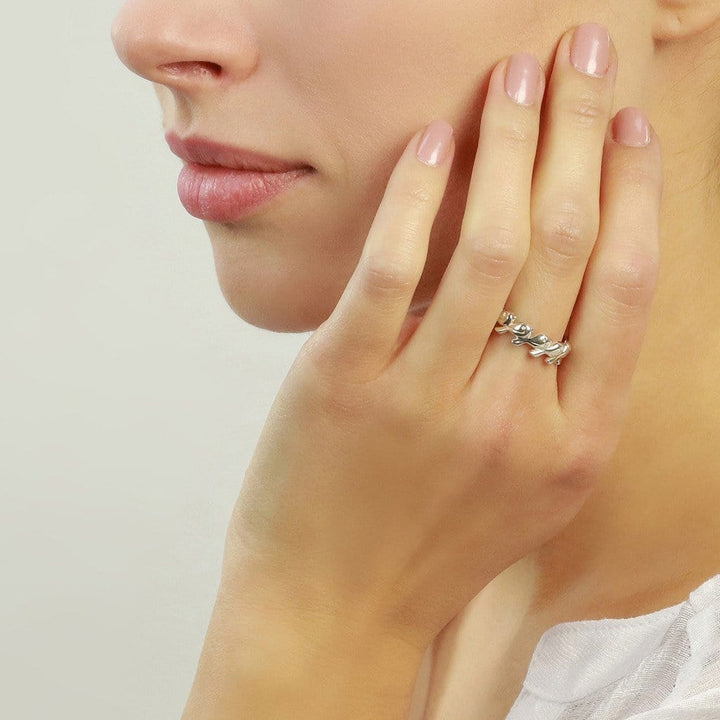 SALE Silver Birds Eternity Ring size I 1/2