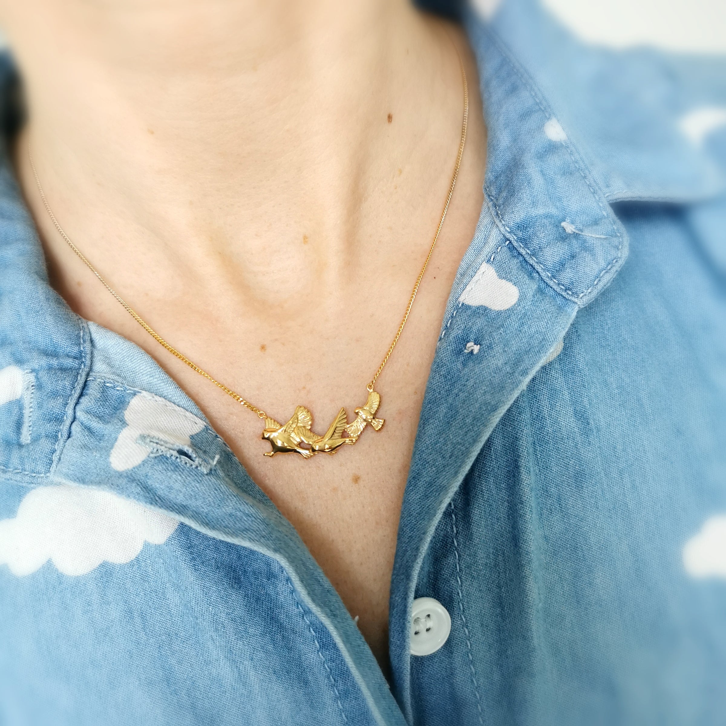Garden Bird Landing Necklace - Jana Reinhardt Ltd