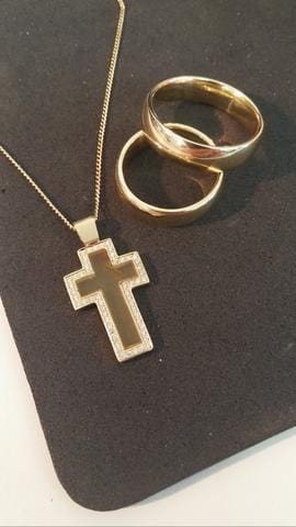 Gold & Amber Cross Necklace - Jana Reinhardt Ltd
