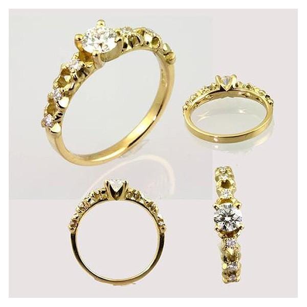 Gold Flowers & Diamonds Engagement Ring - Jana Reinhardt Ltd