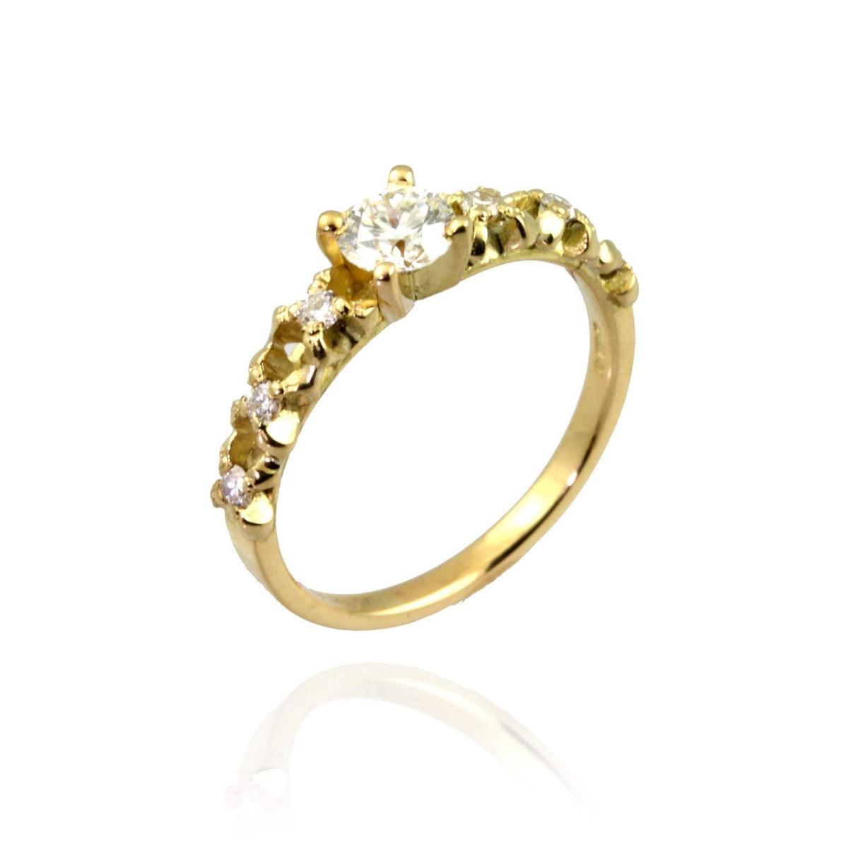 Gold Flowers & Diamonds Engagement Ring - Jana Reinhardt Ltd