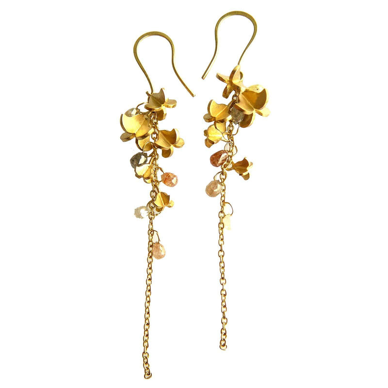 Gold & Sapphire Flower Earrings - Jana Reinhardt Ltd