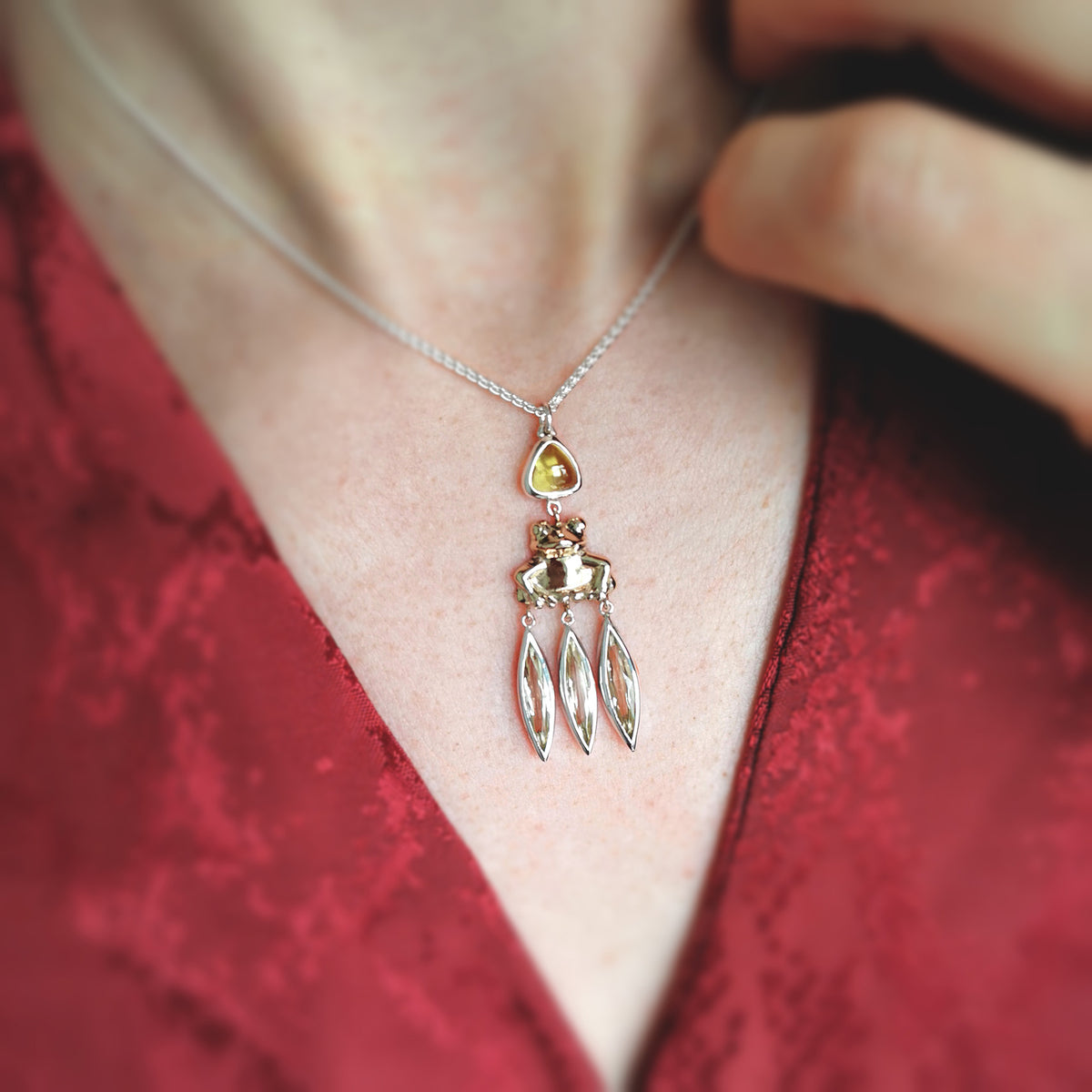 Green Gold, Peridot, Frog Necklace - Jana Reinhardt Ltd