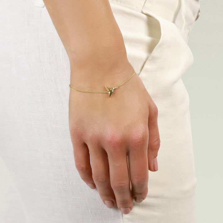 SALE gold plated Tiny Hummingbird Bracelet