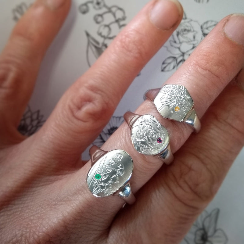 Birth Month Flower Ring
