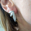 Mismatched Leaf Stud Earrings
