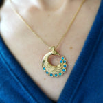 Peacock Necklace with cultured opals