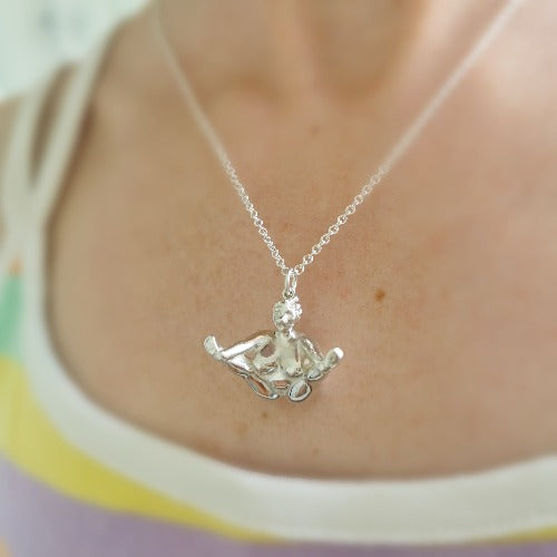 Balancing Bear Yoga Lady Necklace