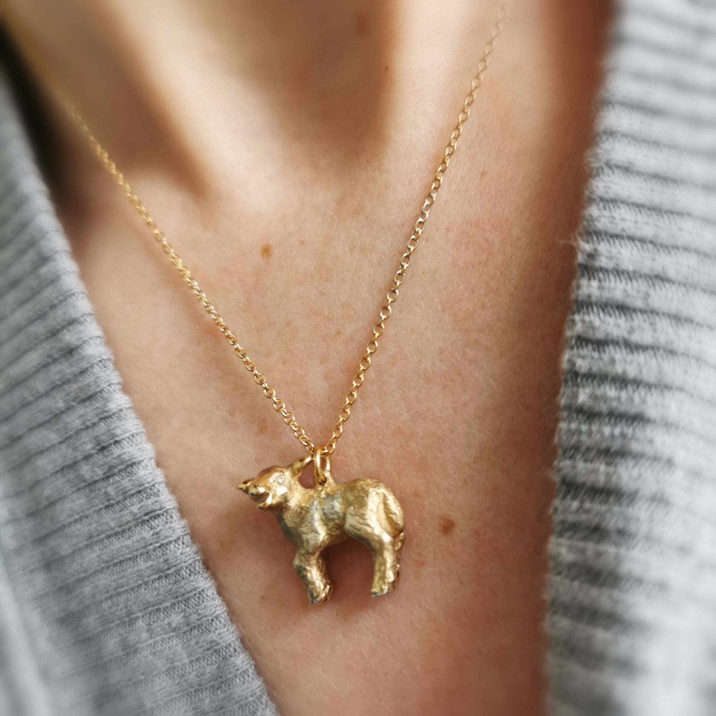 Lamb store necklace charm