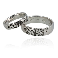 Laser Etched Custom Wedding Bands 14ct White Gold - Jana Reinhardt Ltd